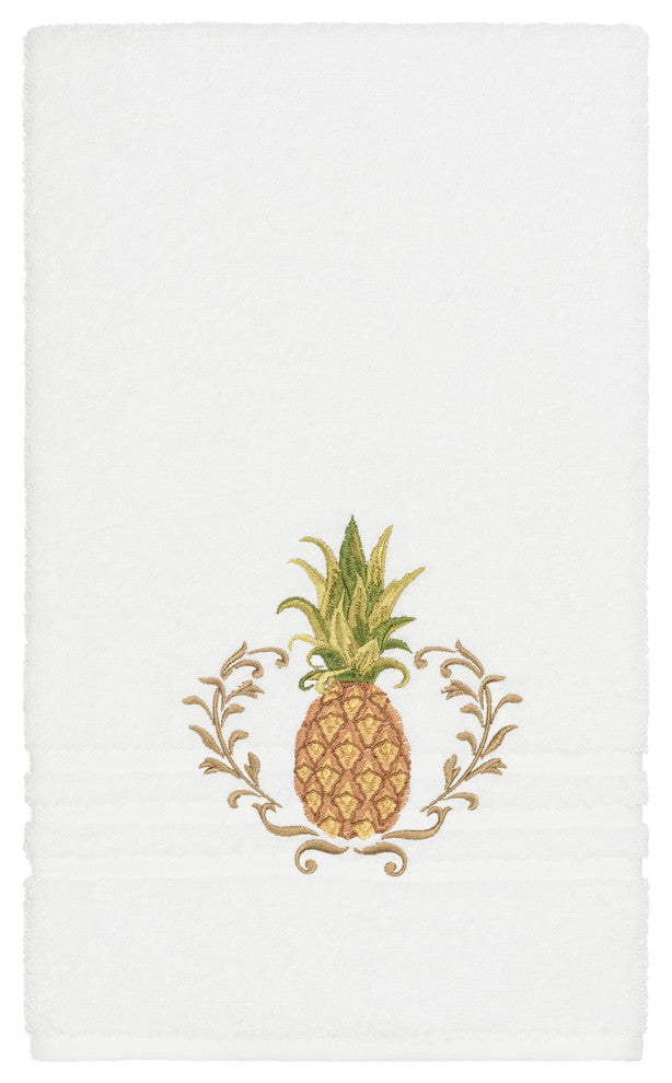 Linum Home Textiles Welcome Embellished, White, Bath Towel, 4-Piece Set