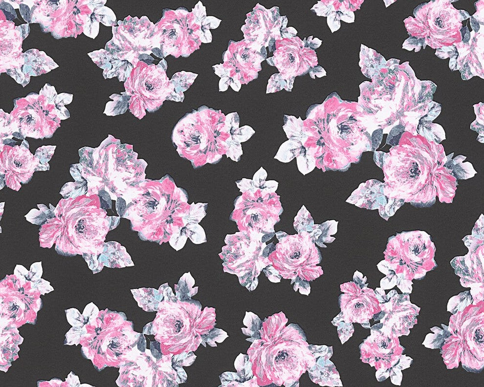 Metropolis 2, Urban Graphic Stripes Floral Plain Light Gray Wallpaper Roll