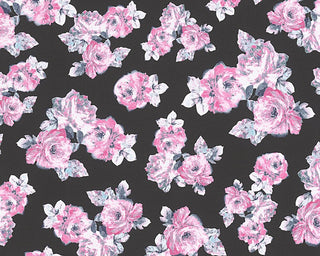 Metropolis 2, Urban Graphic Stripes Floral Plain Light Gray Wallpaper Roll