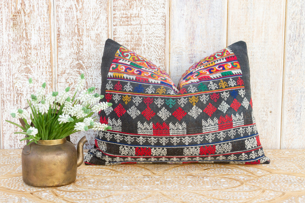 Vintage Mayan Brocade Tziquin Pillow