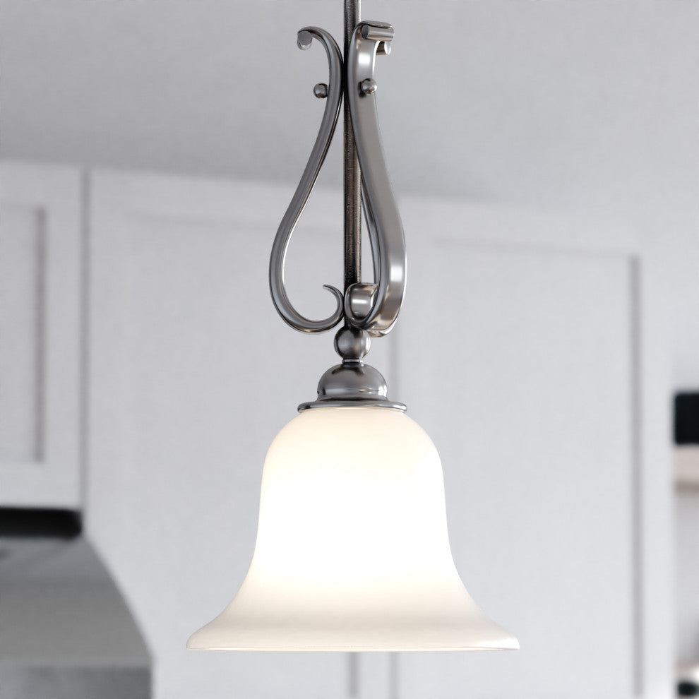Monrovia 9" Mini Pendant Light, Brushed Nickel