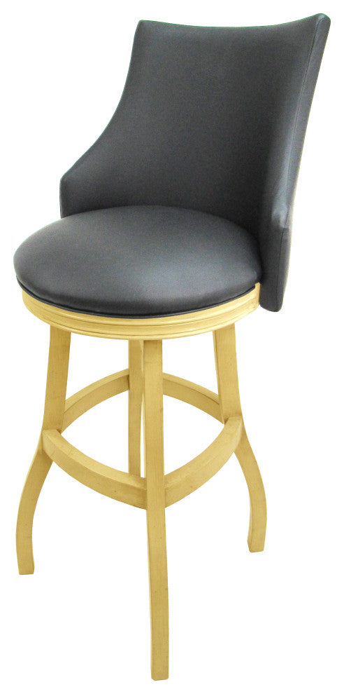 Swivel Tall Spectator Wood Bar Stool 34", Bellissima, Gray, Beige