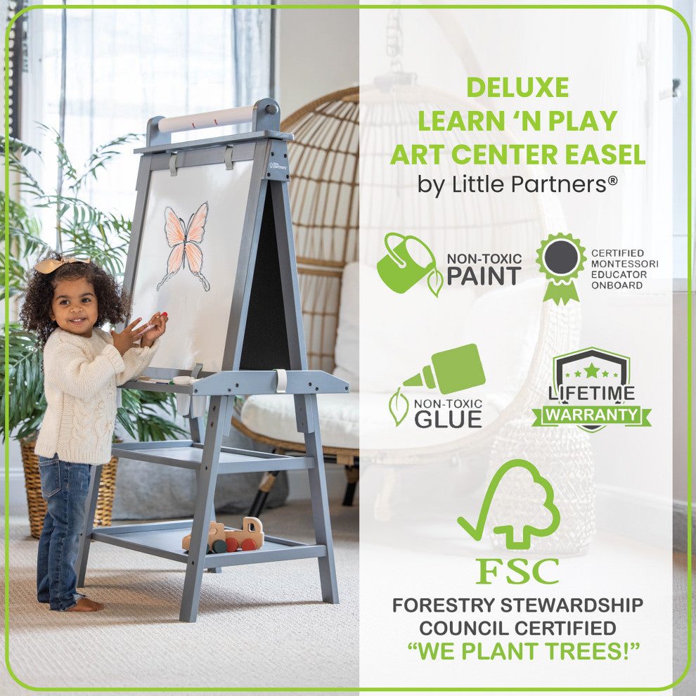 Little Partners Deluxe Learn and Play Art Center, Earl Gray