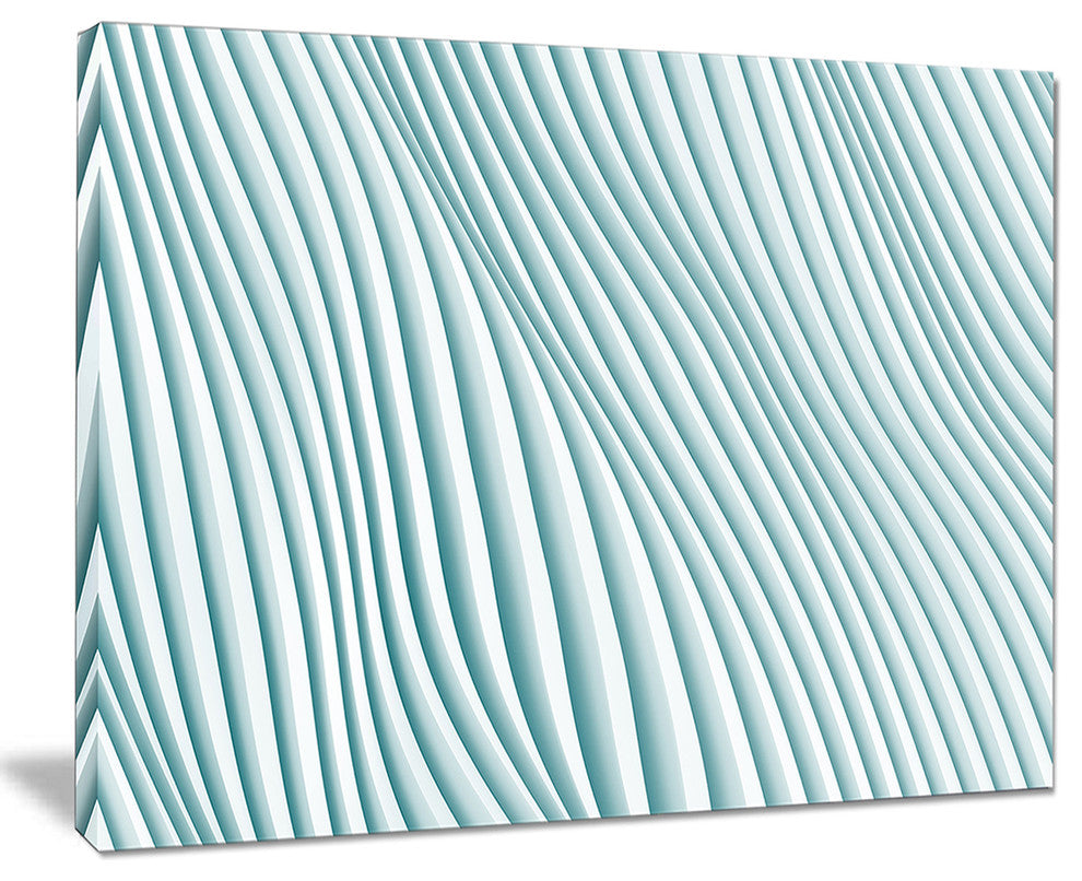 "Fractal Small Blue Waves" Abstract Art Canvas Print, 20"x12"