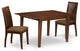 3Pc Dinette Set, Rectangular Table, Two Linen Seat Chairs, Mahogany