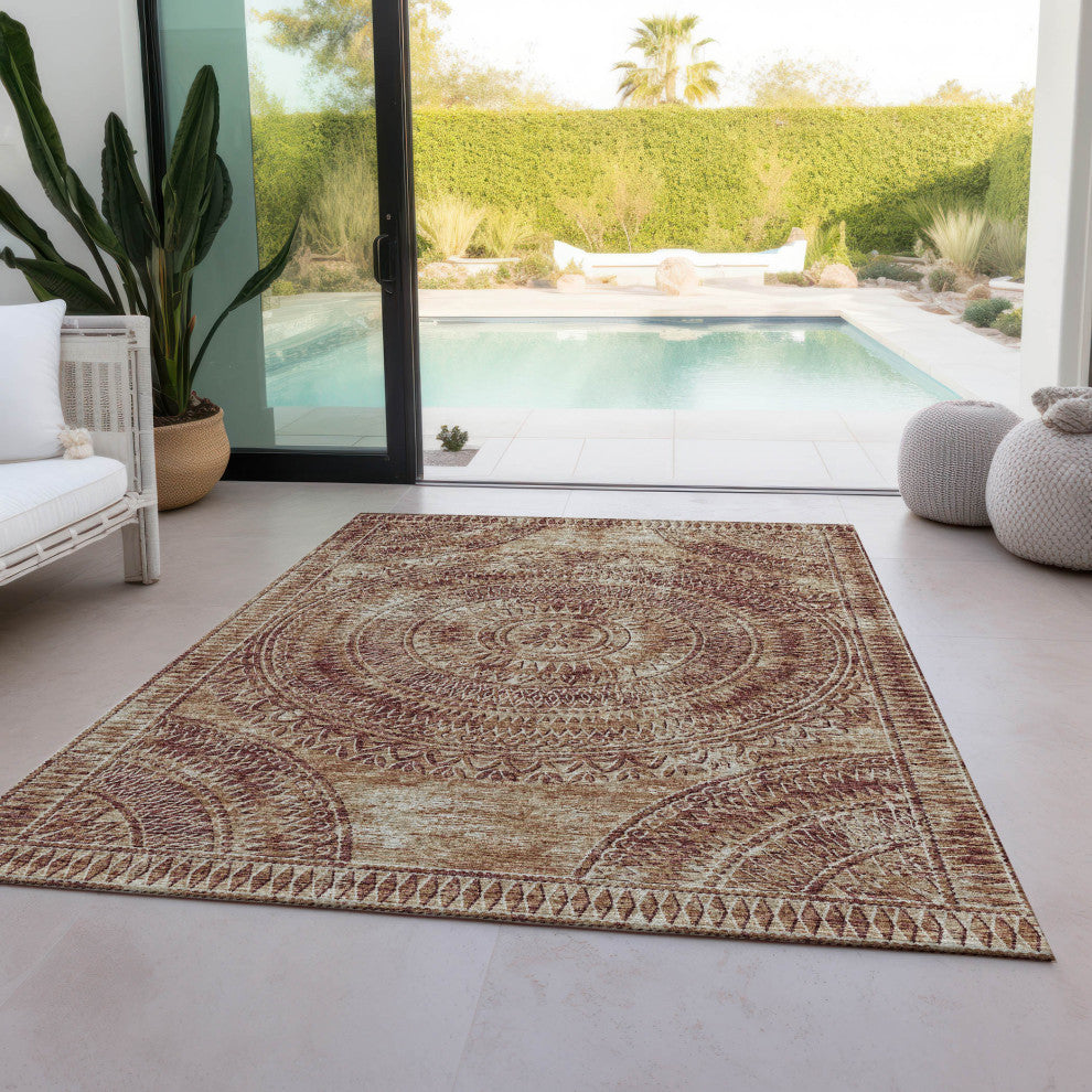 Indoor/Outdoor Sedona SN7 Spice Machine Washable 5' x 7'6" Rug