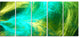 Green Mystic Psychedelic Design, Abstract Art on Canvas, 60"x28", 5 Panels