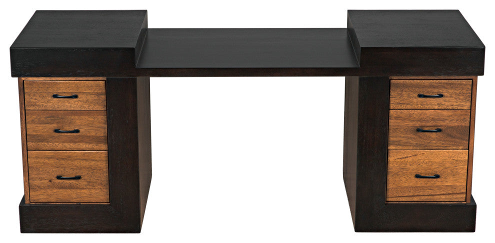 NOIR Furniture - Bentley Desk in Dark/Ebony Walnut - GDES194EBDW