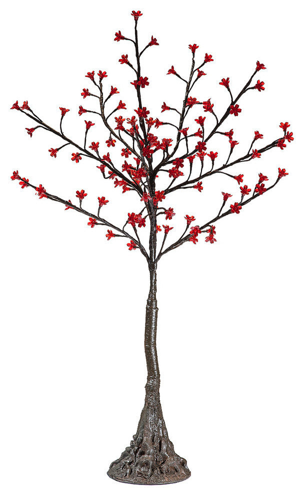 LED Red Cherry Blossom Tree, Warm White Led