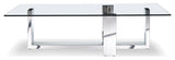 HomeRoots 59" X 28" X 16" Clear Glass Coffee Table
