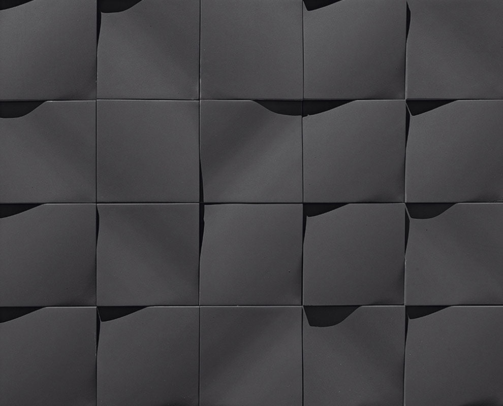 8"x8 "Interior/Exterior Concrete Wall Tile, Wave, Gray