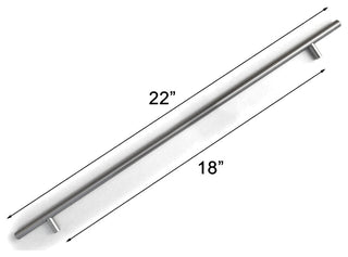 Bar Pull Cabinet Handle Brushed Nickel Solid Steel, 18" X 22"