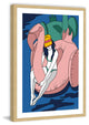 "Floating Flamingo I" Framed Painting Print, 16"x24"