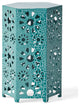 GDF Studio 2-Piece Elliot Outdoor Sunburst Iron Side Table Set, Crackle Teal