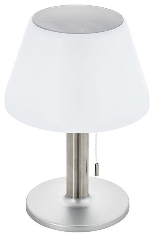 Eglo 48749 Solar 11" Tall LED Buffet Outdoor Lamp - Silver / White