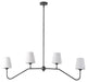 Modern 4-Light Milk White Glass Shade Chandelier for Kitchen Island, Black