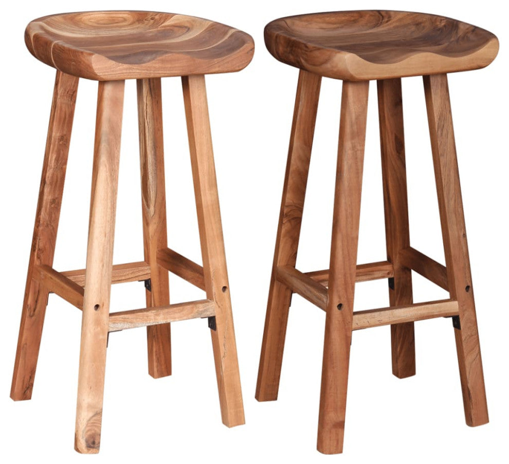 vidaXL Bar Stools 2 pcs Solid Acacia Wood