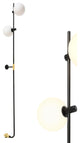 Brightech Equinox Wall Mounted Minimalist LED Sconce Glass Globe Shades, Black