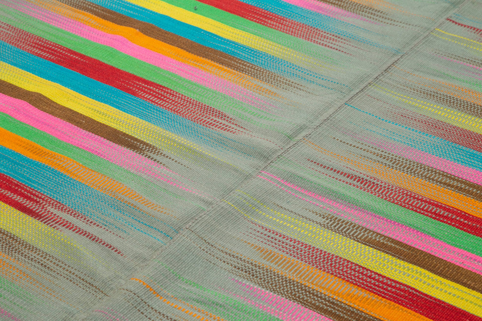 Rug N Carpet - Handmade Turkish 6' 8'' x 9' 8'' Unique Wool Kilim Rug