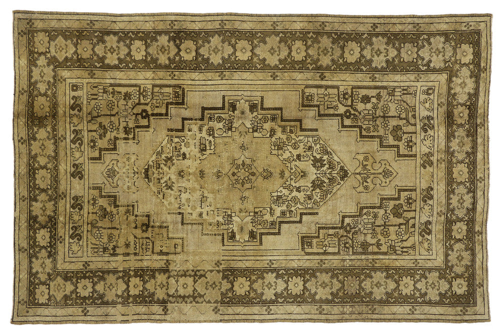 Vintage Turkish Oushak Rug, 07'08 X 11'09