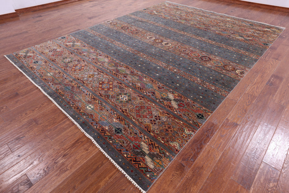 8' 11" X 12' 4" Super Kazak Khorjin Handmade Wool Rug - Q12568