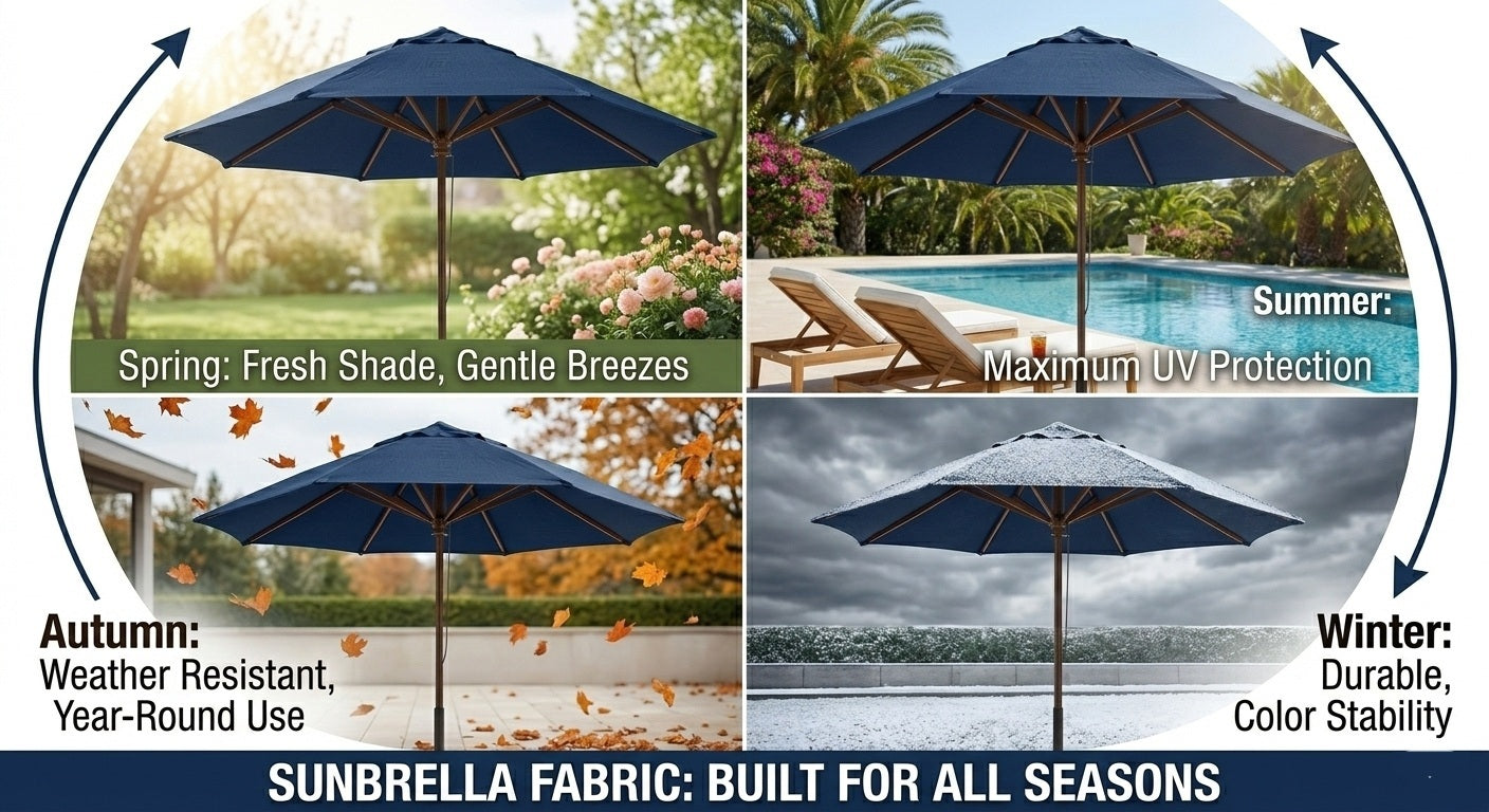 9' Round Universal Sunbrella Replacement Canopy, Aruba