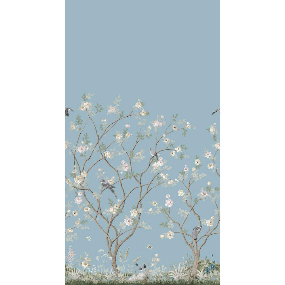 Lingering Garden Sky Blue Wall Mural