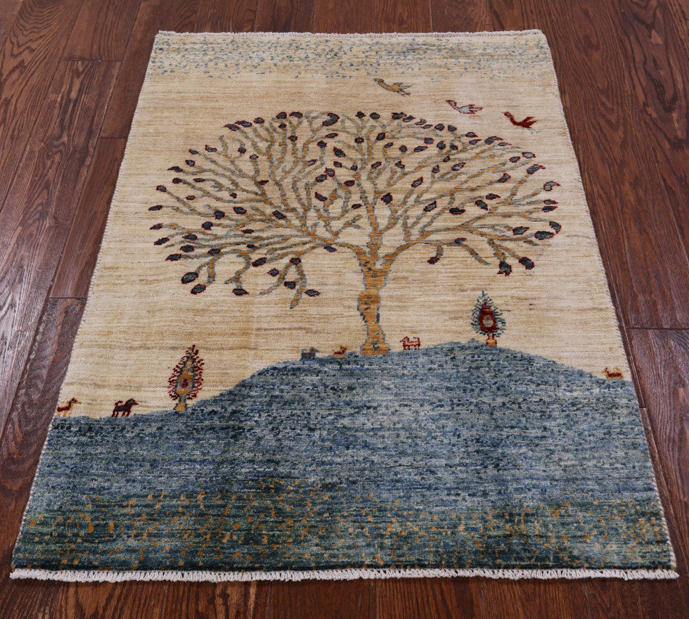 2' 8" X 3' 10" Persian Gabbeh Tribal Hand-Knotted Rug - Q12697