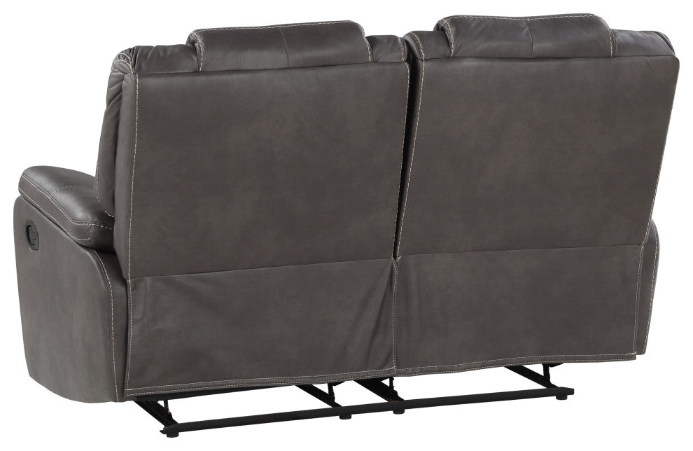 Katrine Manual Reclining Loveseat, Charcoal