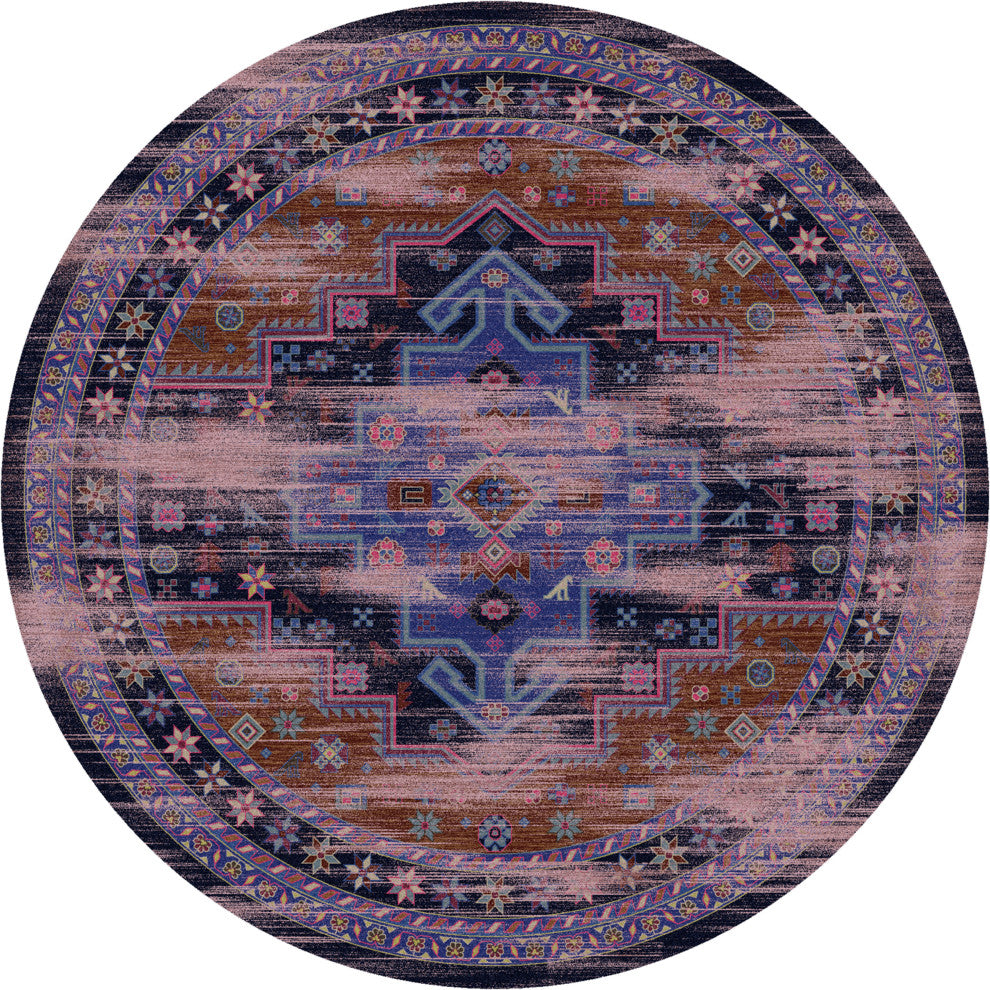 Turkish Nights OKA Cotton Candy Area Rug , 7''7"x7''7"