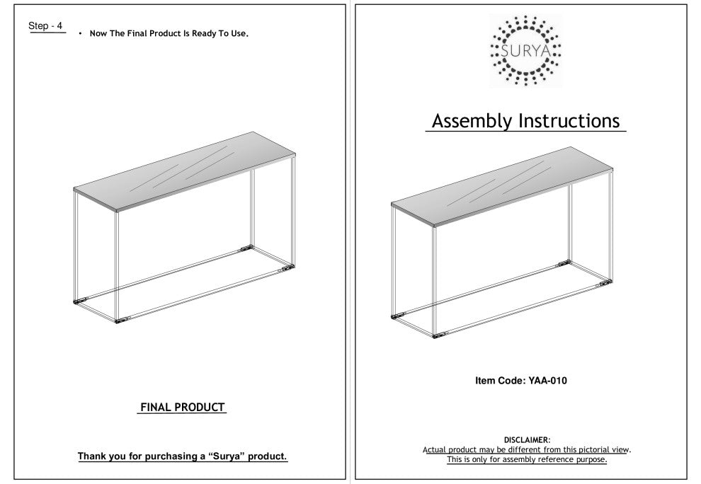 Surya Aryaa Yaa-010 End Table 24"Hx26"Wx12"D