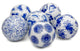 4" Blue and White Decorative Porcelain Ball Set