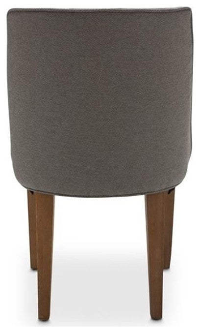 Michael Amini Brooklyn Walk 19.5" Fabric Dining Side Chair in Gray (Set of 2)