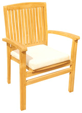 7-Piece Outdoor Teak Dining Set: 83" Rectangle Table, 6 Wave Stacking Arm Chairs