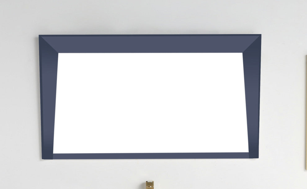 60" Larvotto Navy Blue Modern Double Sink Bathroom Vanity, No Matching Mirror