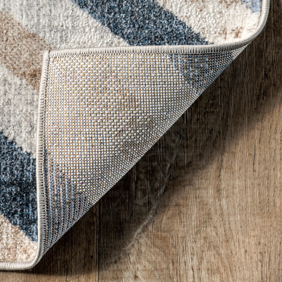 Nuloom Akari Transitional Diamond Machine Washable Area Rug, Blue 7'10"x10'