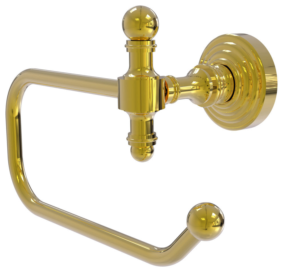 Retro Wave European Style Toilet Tissue Holder, Polished Brass
