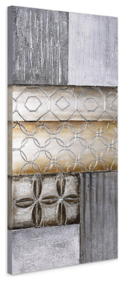 Stacked Abstract Wall Art Textured Metallic Hand Painted by Martin Edwards, Stacked 1