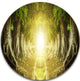 Green Tree Tunnel, Landscape Photo Large Disc Metal Wall Art, 11"