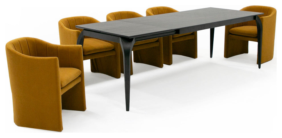 Modrest Danube Modern Burnt Orange Fabric Dining Chair