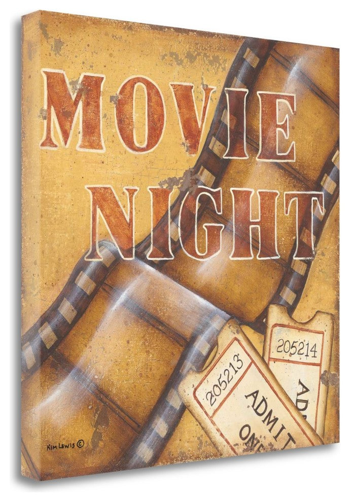 "Movie Night" By Kim Lewis, Giclee Print on Gallery Wrap Canvas, Ready to Hang