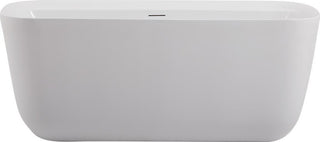 59" Modern Soaking Bathtub, Glossy White