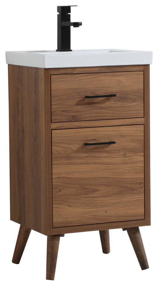 Beatrice 18" Bathroom Vanity, Walnut Brown