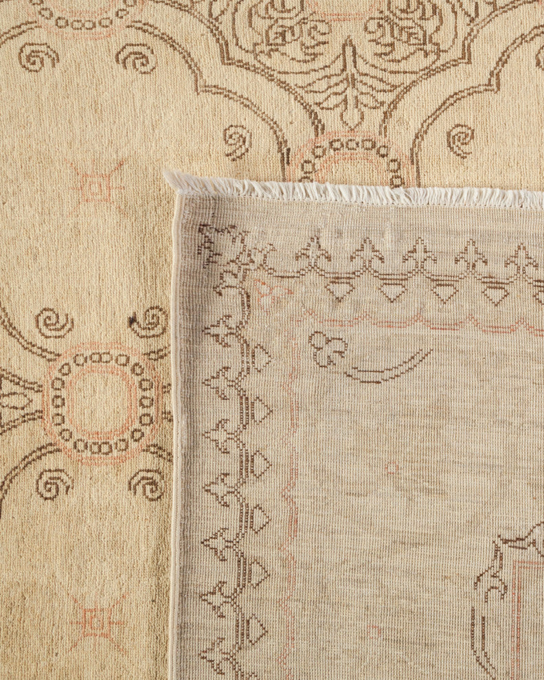 Eclectic, One-of-a-Kind Hand-Knotted Area Rug Ivory, 7'9"x10'5"