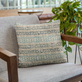 Plutus Blue Mayan Stripe Luxury Throw Pillow, 16"x16"