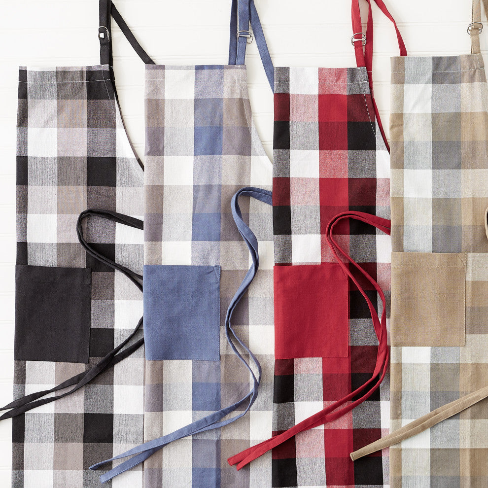 Stone Tri Color Check Chef Apron