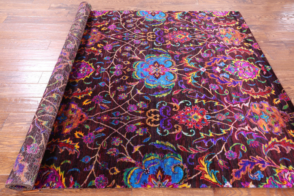 5' 8" X 7' 9" Persian Silk Hand Knotted Rug Q6807