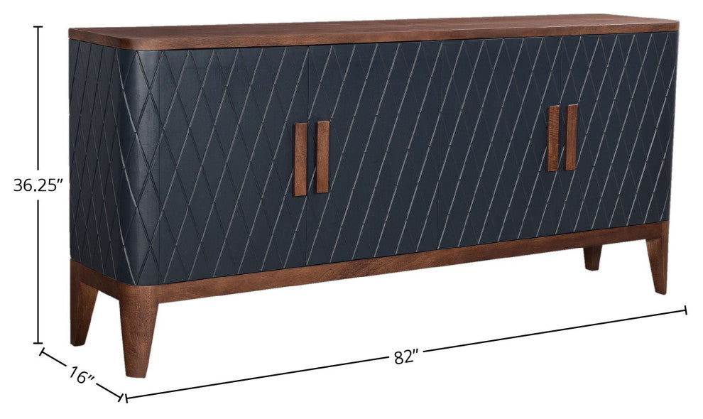 Eden Sideboard, Navy Blue/Brown