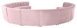 Limitless Velvet Upholstered 12-Piece Modular Sectional, Pink