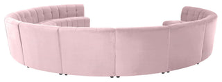 Limitless Velvet Upholstered 12-Piece Modular Sectional, Pink